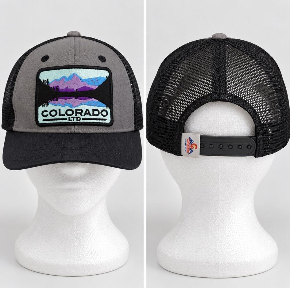 Colorado Limited Gray Black Mesh Back Trucker Hat Adjustable Snapback One Size